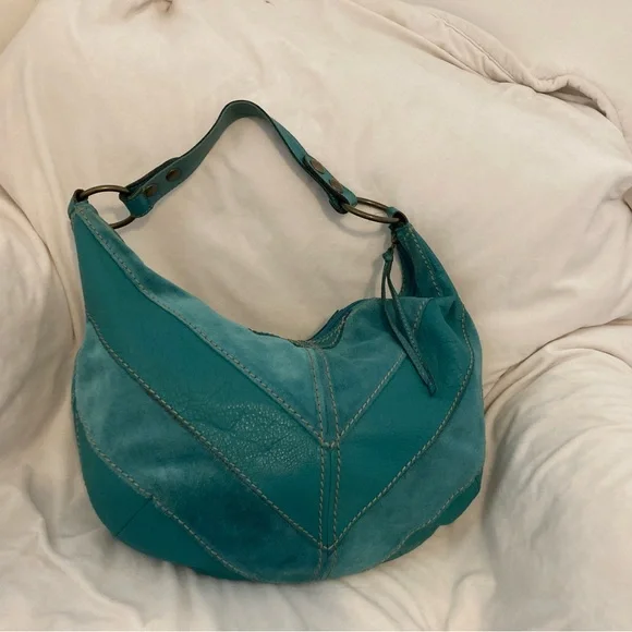 FOSSIL Soft Leather Tote Shoulder Bag in Aqua Color - Picture 6 of 10